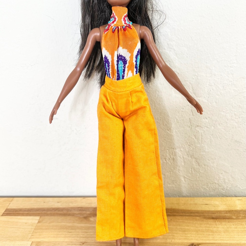 Vintage Barbie Best Buy #3208 Anytime Orange Outfit Jumpsuit Halter 70's